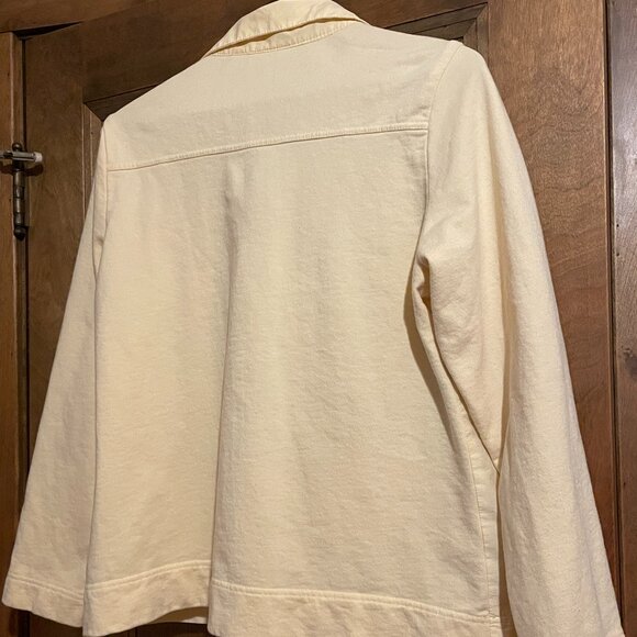 SO SOFT!! Croft & Barrow L Yellow Knit Woven Cotton Zip Button Sweatshirt Jacket - Picture 3 of 15